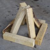 Vierkant gesägtes Holz